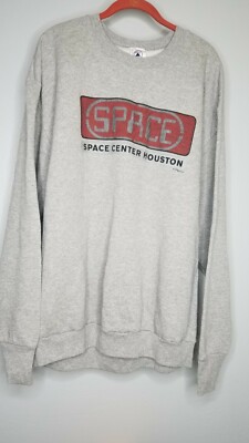 Retro Mens XL Houston Space Center Kennedy Gray Sweatshirt Pullover ...