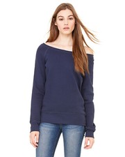 Bella Canvas Ladies Sponge Fleece Wide Neck Sweatshirt 7501 Relaxed Fit S-2XL
