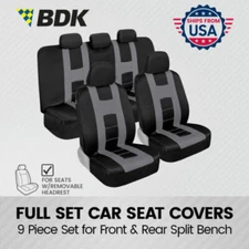 Light Gray Car Seat Covers Full Set Front & Rear Bench for Hyundai