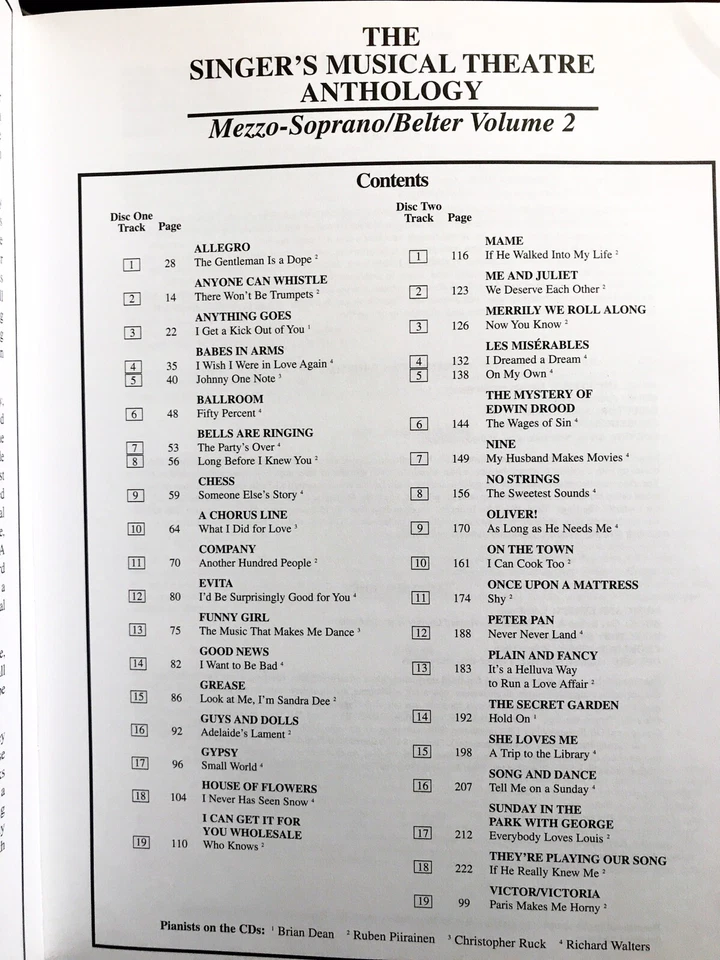 THE SINGERS MUSICAL THEATRE ANTHOLOGY V.2-Mezzo-w/ 2 CD's Songbook-Broadway-NEW - Image 2 of 4