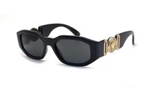NWT Versace Men Sunglasses VE4361 GB1/87 53mm Black w/ Dark Grey Lens NIB