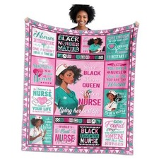 African American Nurese Appreciation Gifts for Women, Afro Black Nurse 60"X50"