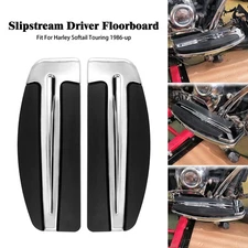 Chrome Driver Floorboard Footboard Inserts For Harley 1986-2017 Softail Fat Boy