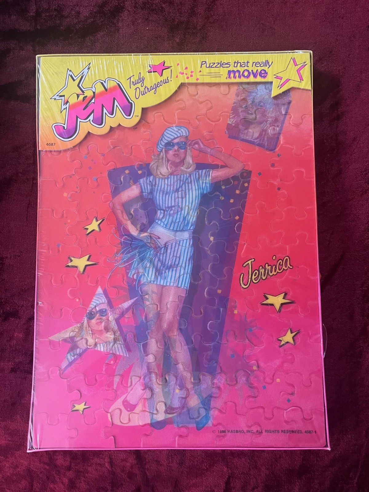VINTAGE Jem and The Holograms 3D lenticular puzzle Jerrica 1986 Hasbro