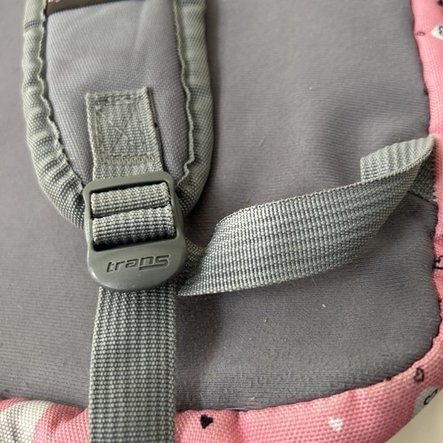 Jansport Backpack Trans Pink Pug Face Dog Heart Print Book Bag Full Size Nice - Picture 11 of 17