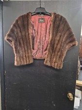Alaskan vintage brown mink fur shawl