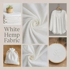 White 100%  Hemp Fabric 58 Inches Wide