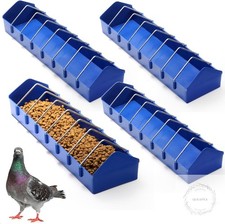 4 Pack Large Pigeon Feeder 8 Slot Poultry Feeder Bowl Thick Chicken Feeding Dish