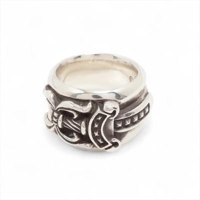Chrom Herzen Dolch Ring 925 14,6 g Nr. 6,5