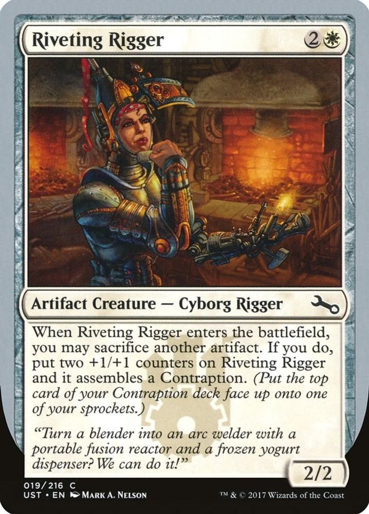 2017 Magic: The Gathering: Unstable - Riveting Rigger (#19, C, Near Mint)