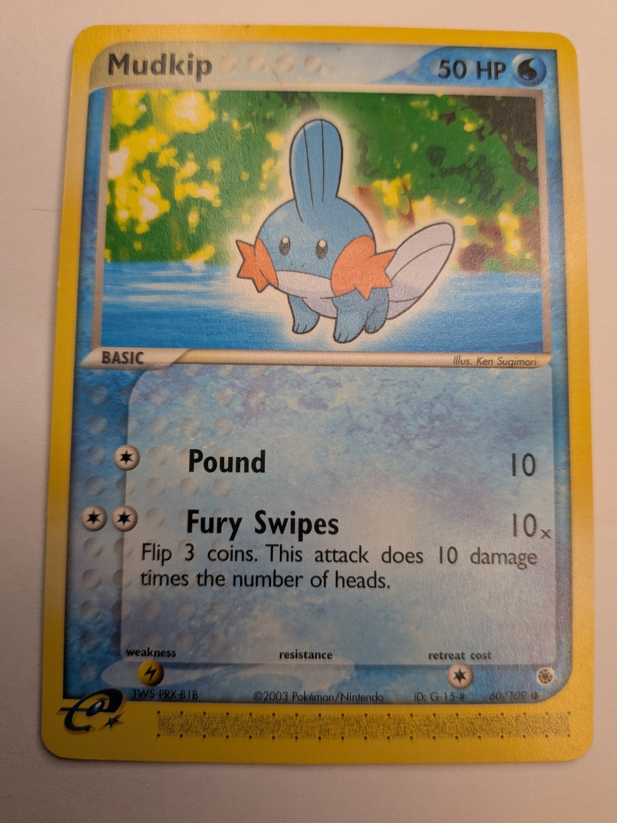 Mudkip 60/109 Pokemon Ruby and Sapphire E-Reader Vintage Trading Card