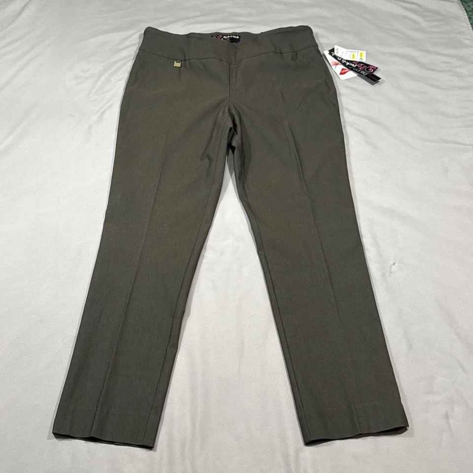 Pantalones de vestir para mujer Peck&Peck caqui pantalones talla 12 nuevos con etiquetas logotipo elástico usado en excelente estado Foto 2 de 4