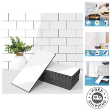 102-Piece Peel and Stick Subway Wall Tile in Glossy White - Easy DIY Upgrade