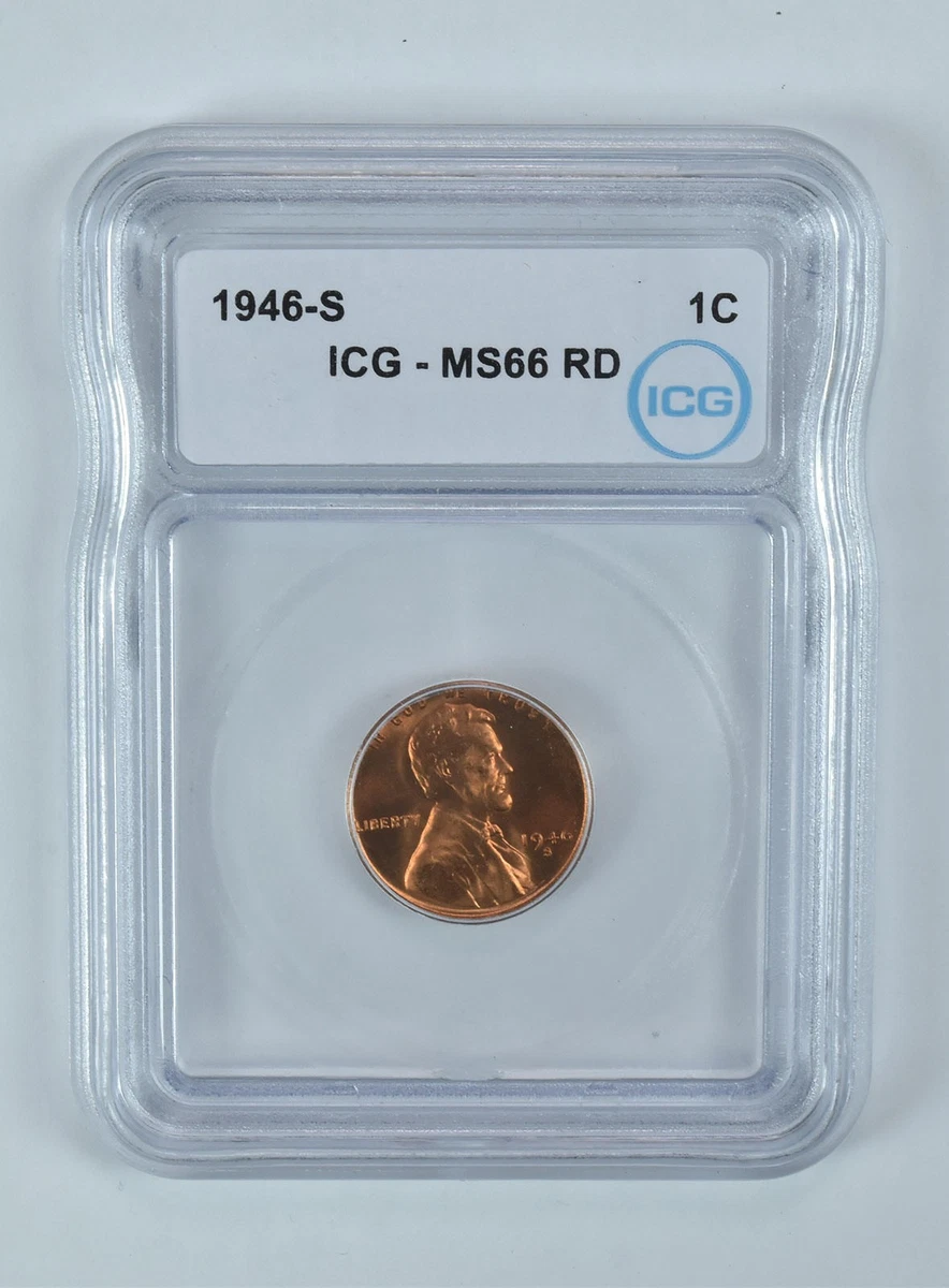 1927年 日本銭 MS 66 RD MS 66 Graded 1946 Year Lincoln Wheat US Small Cents (1909-1958