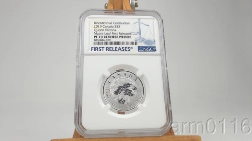 2019 CANADA 9999 SILVER MAPLE LEAF FIRST RELEASES NGC PF70 REVERSE PROOF $3 COIN