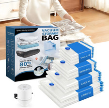 11 Pack Vacuum Storage Bags With Electric Pump 4 Sizes Space Saver For Clothes