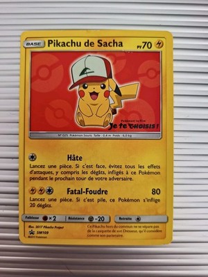 Pokemon Card Pikachu De Sacha SM109 I Choose You Promo Very Good Condition   