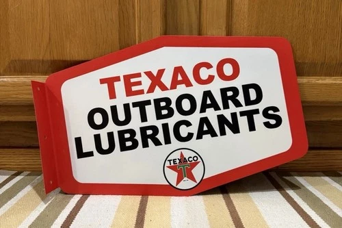 Texaco Outboard Lubricants Flange Sign Boat Parts Fish Vintage Style Wall Decor