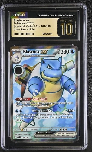 Blastoise ex 184/165 Holo FA Ultra Rare Scarlet & Violet 151 TCG CGC Pristine 10