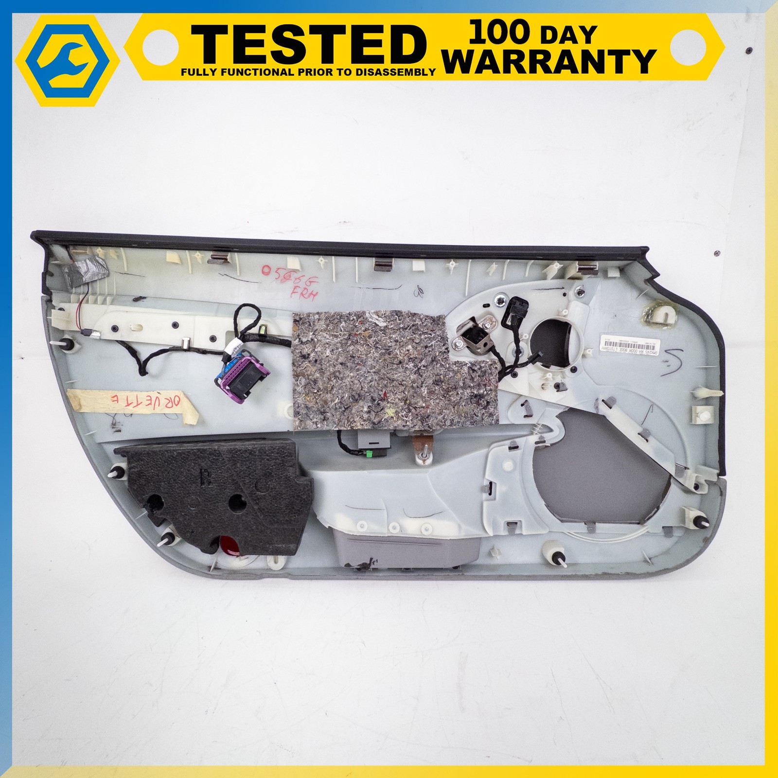 05-13 CHEVROLET CORVETTE C6 FRONT RIGHT SIDE INTERIOR DOOR PANEL GRAY OEM