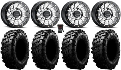 Raceline Squad Bdlk 15'' Wheels Si +10mm 32'' Carnivore Tires Kawasaki Mule Pro