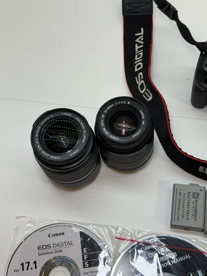 Фотоаппарат цифровой однообъективный зеркальный Canon EOS Rebel XSi/450D 12,2 Мп с объективом 18-55 мм, 35-80 мм протестирован - Изображение 3 из 4