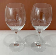 Signed SCHOTT ZWIESEL Crystal ROBERT MONDAVI Logo 8 5/8" WINE GLASSES Set of 2