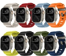 For Apple Watch Ultra 1/2 Strap Series SE 10/9/8/7/6/5/4/3 Silicone Band Strap