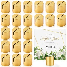 24 Pcs Gold Place Card Holders Wooden Table Number Holders Bulk Mini Cylinder...