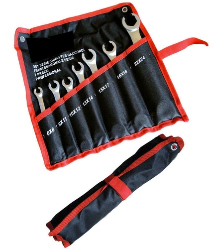 KIT 7CHIAVI ESAGONALI APERTE RACCORDI TUBI FRENI6x8 9x11 10x12 13x14 15x17 16x18 - Foto 3 di 3