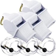 Fox 40 Sonik Blast CMG WHITE Whistle W/Lanyard 3PK ~ Official Coach Safety Alert