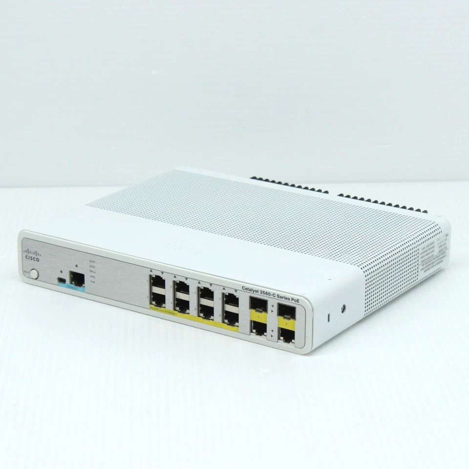 Cisco Catalyst 3560-C WS-C3560C-8PC-S IP Base Switch 8x PoE Gigabit Ethernet SFP - Image 2 of 4
