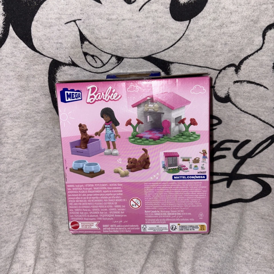 MEGA Barbie Cachorro Casa de Juegos 76 Piezas Set de Construcción Edades 6+ HTK08 Mattel Caja Sellada Foto 2 de 2