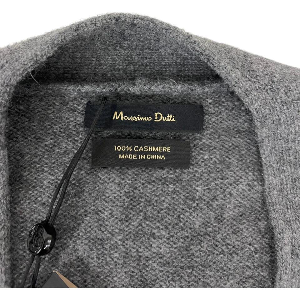 Cárdigan suéter Massimo Dutti de cachemir para hombre M gris medio 0906/333 nuevo con etiquetas Foto 3 de 4