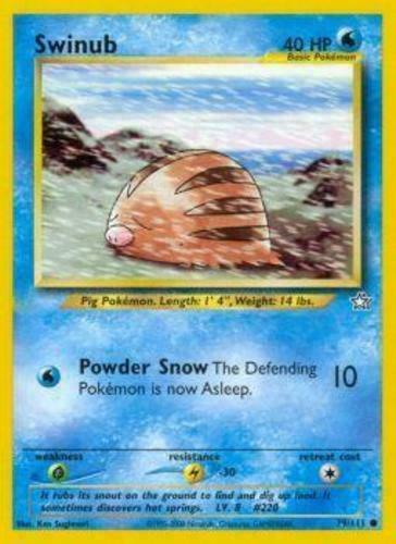 Swinub 79/111 Neo Genesis Common Light Play LP Pokemon DNA GAMES