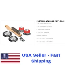 7 pc knotted ,crimped wire Cup Brush Set NIKATTO USA STOCK