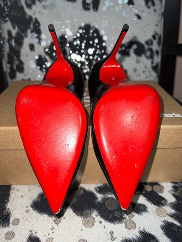 Christian Louboutin Pigalle Follies 100 Black Patent Leather Pumps 36.5 Kate - Picture 11 of 19