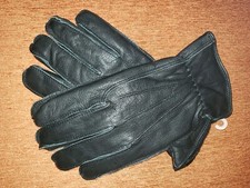 Thinsulate 40 gram mens black leather fleece lined gloves s sm never used new