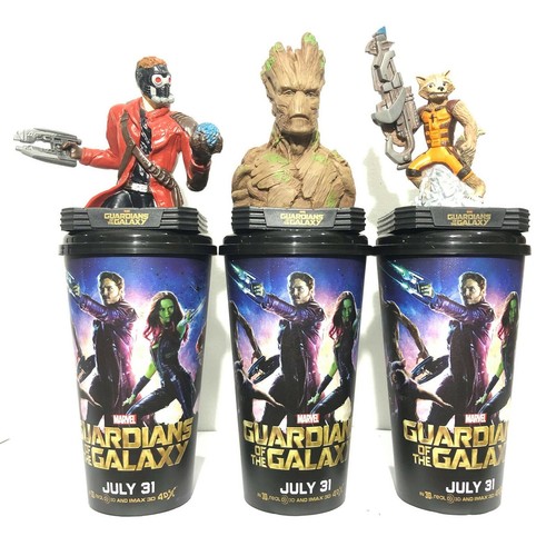 3Pcs Marvel Guardians of Galaxy Movie Figure Cup Topper Model Cinemas