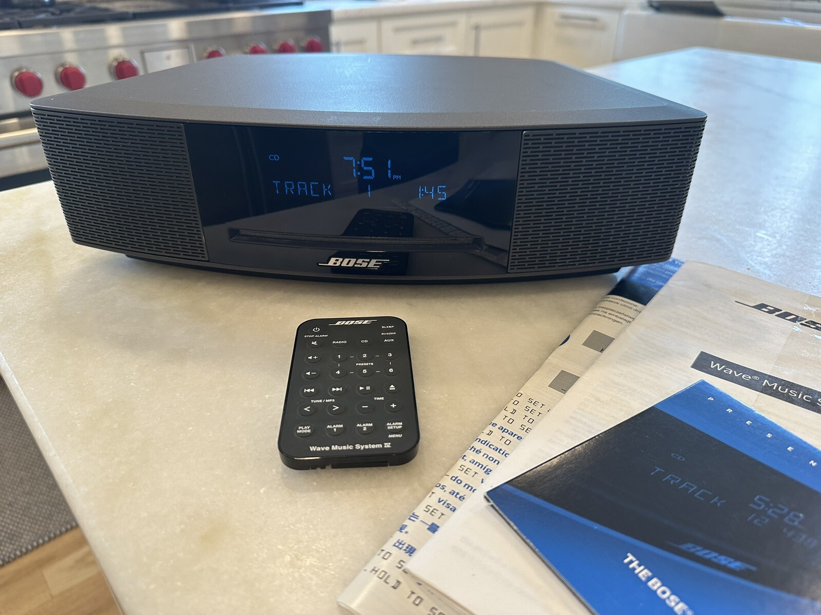 BOSE Wave Music System IV CD Player/AM/FM Radio 417788-WMS Remote Black ...