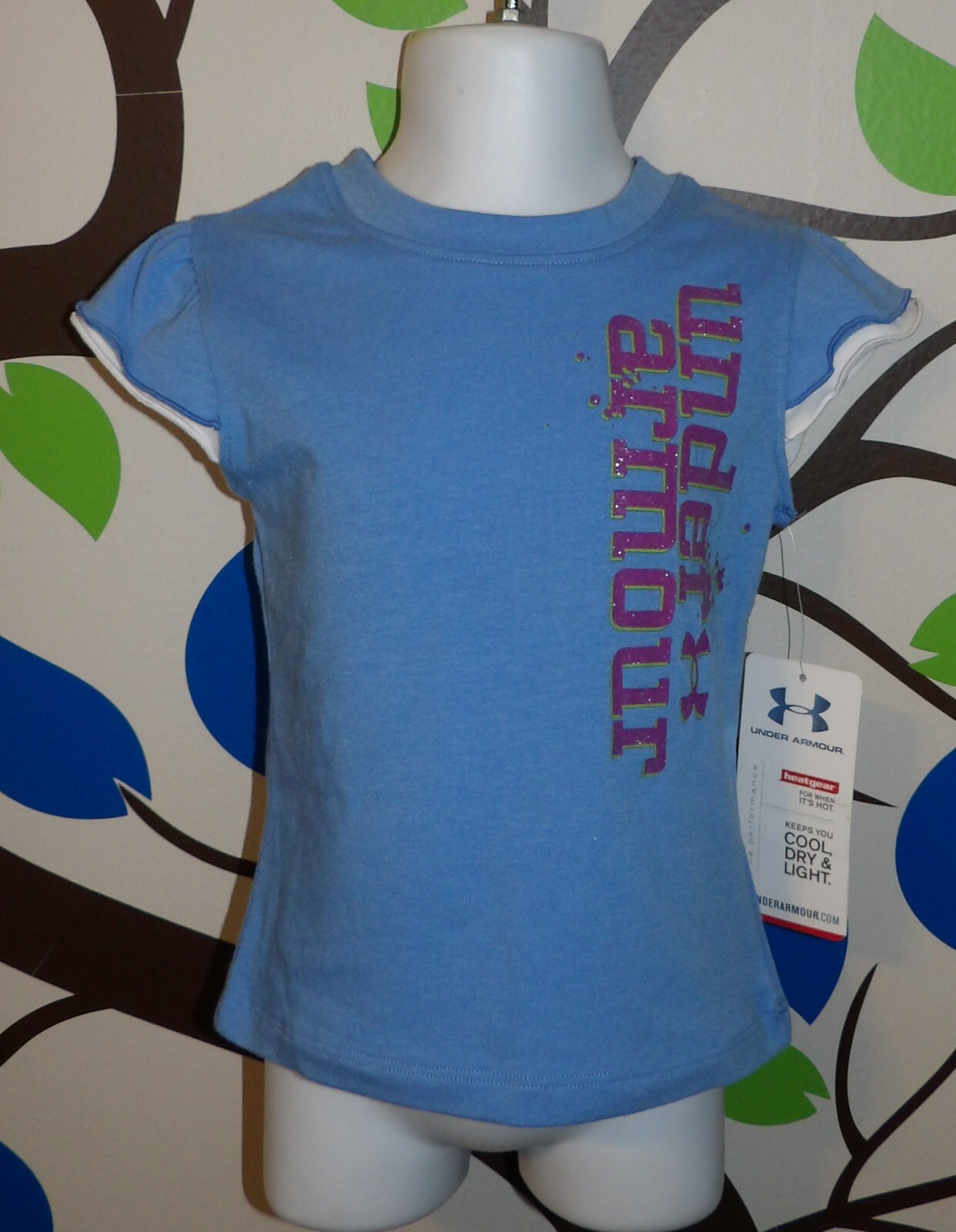 NEW NWT Toddler Girl UNDER ARMOUR Heatgear Glitter Shirt SZ2T Retail