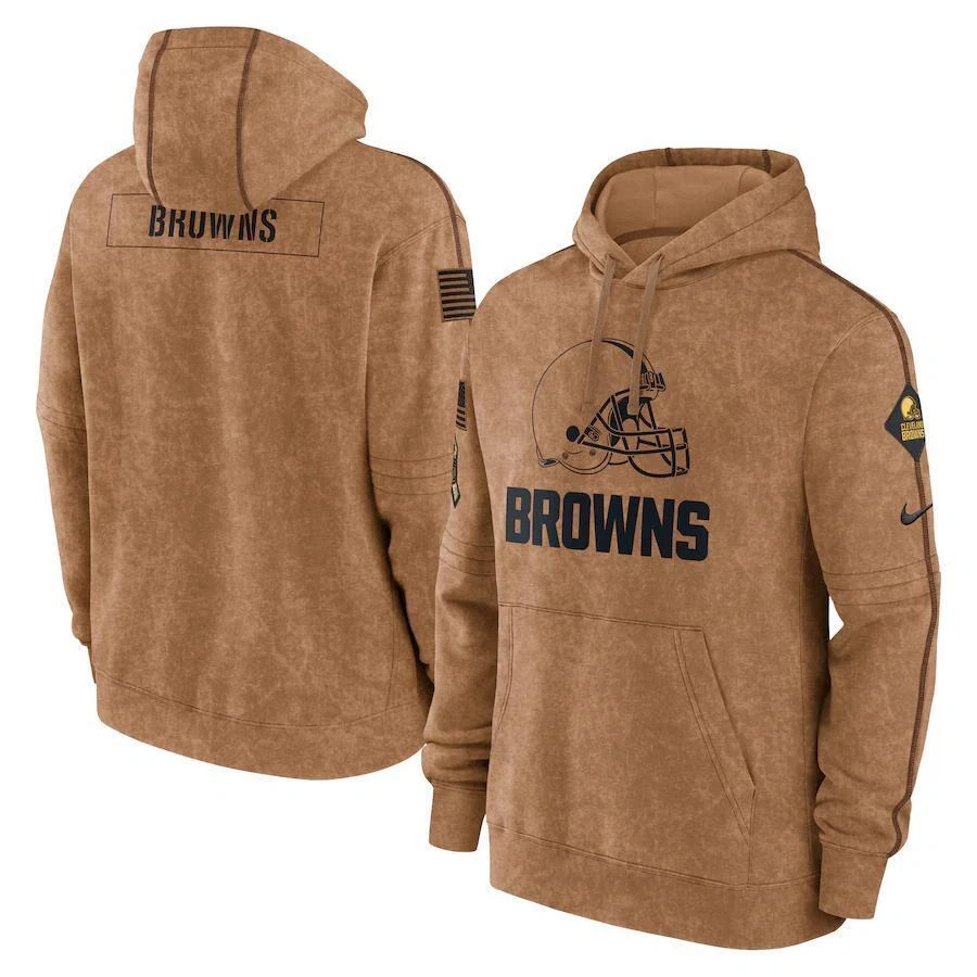 Adult Men's Salute to Service Club American Football Pullover Hoodie Brown 23