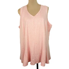 H By Halston Tunic Top Women's Size 2X Sleeveless Swing Hem Textured Knit Peach