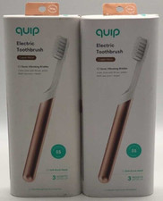 2PK Quip Battery Powered Toothbrush W/ Case  Copper Metal  Soft Bristles