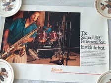 Vtg Selmer Saxaphone Advertising Poster 15x22
