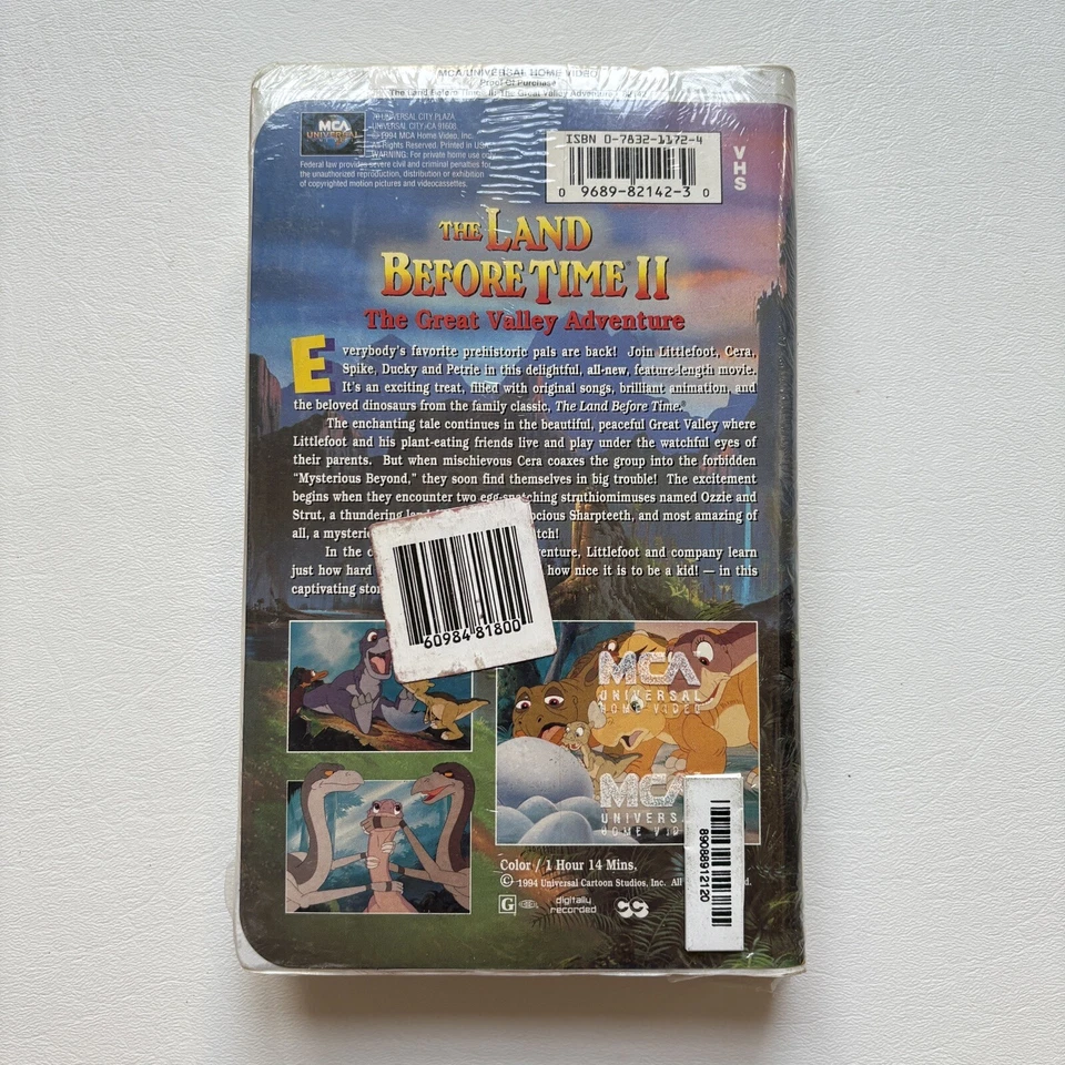 The Land Before Time II: Great Valley Adventure (VHS, 1994, Clamshell) Sealed - Image 2 of 4