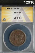 GRAND CENT 1838 CERTIFIÉ ANACS VF25 BELLE COULEUR ! #12916