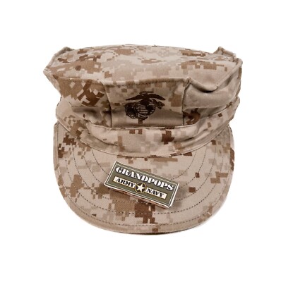 USMC DESERT MARPAT CAP 8 POINT 2 PLY TOP STITCH WITH EGA