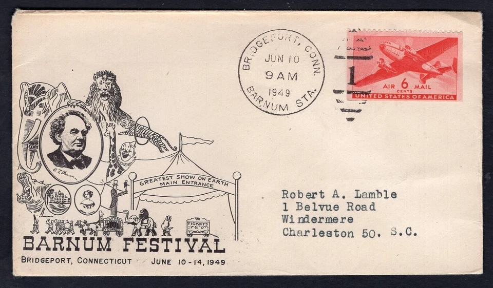 USA Bridgeport CT 1949 Barnum Festival Advertising Cover & Bulletin. Circus - Image 2 of 4