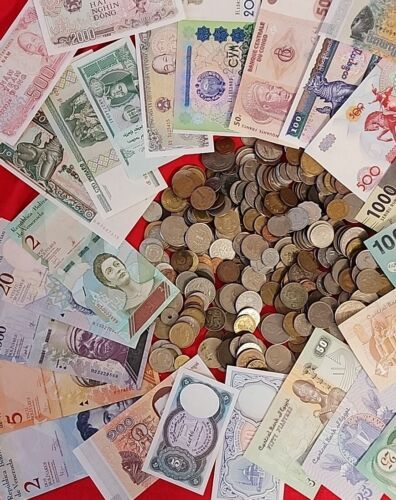 3 Pound Mixed World Coins & 100 Foreign Banknote Unc Lot Free Shipping - Picture 3 of 5